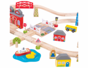 Bigjigs Rail Dřevěná vláčkodráha město a vesnice 91 dílů
