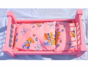 Dřevěná postel pro panenky růžová velká