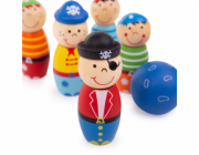 Bigjigs Toys Dřevěné kuželky Piráti