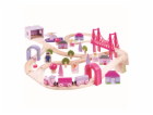 Bigjigs Rail Dřevěná velká vláčkodráha princezny