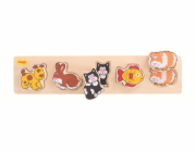 Bigjigs Baby Dřevěné vkládací puzzle domácí zvířata
