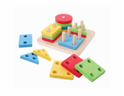 Hračka Bigjigs Toys Baby Nasazování barevných tvarů na tyče 