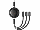 Kabel 3 v 1 Baseus Free2Draw USB na M+L+C 100W, 1,1 m (če...