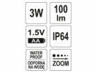 Svítilna Yato Kovová baterka s CREE diodou 100x25mm - YT-...