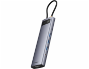 USB HUB Baseus Hub 11v1 Baseus StarJoy Metal Glam Series, USB-C na HDMI + VGA + 3 x USB 3.0 + USB 2.0 + USB-C PD + RJ45 + SD/TF +3,5 mm
