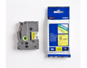 Páska Brother TZE-611, 6mm, žlutá/černá, laminovaná, délka 8m