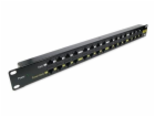 Patch panel POE UTP cat.5e 16p 1U Black (provedení 19" rack)