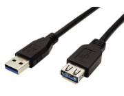 Kabel USB 3.0 A-A 3m A(M)-A(F) prodlužovací, černý