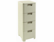 Regál Curver Style 4x14L se zásuvkami krémově bílý