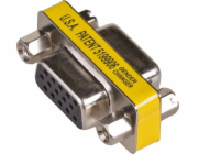 Akyga adaptér D-SUB (15-pin)-F/D-SUB (15-pin)-F/stríbrná