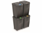 Odpadkový koš Prosperplast SORTIBOX 4 x 35 l šedý