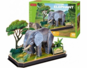 CubicFun - Puzzle 3D Zvířecí kamarádi Slon - 42 dílků
