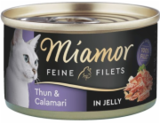 MIAMOR Feine Filets - filety z tuňáka s chobotnicí - mokré krmivo pro kočky - 100g