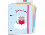 Pusheen pořadač - pořadač A4 z kolekce Purrfect Love se stránkami (4 kroužky, gumička)