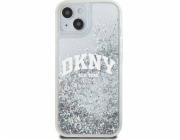 DKNY  tekuté třpytivé velké logo – pouzdro na iPhone 15/14/13 (bílé)