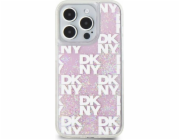 DKNY  Liquid Glitter Multilogo – pouzdro na iPhone 15 Pro (růžové)