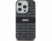 DKNY  DKHMP15SHRHSEK iPhone 15 / 14 / 13 6.1 černo/černé pevné pouzdro IML Mono & Stripe MagSafe