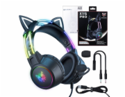 Herní sluchátka ONIKUMA X15 PRO černá/kočičí uši