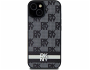 DKNY Pouzdro Dkny Dkhcs24Spcptssk S24 S921 Pevné kožené pouzdro s kostkovaným mono vzorem a potištěnými pruhy