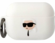 Karl Lagerfeld pouzdro Karl Lagerfeld KLAP2RUNIKH kryt Apple AirPods Pro 2 bílý/bílý silikonový Karl Head 3D