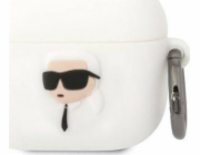 Karl Lagerfeld pouzdro Karl Lagerfeld KLA3RUNIKH kryt Apple AirPods 3 bílý/bílý silikonový Karl Head 3D