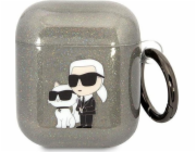 Karl Lagerfeld Karl Lagerfeld KLA2HNKCTGK Airpods 1/2 kryt černo/černý Glitr Karl&Choupette