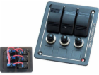 TurboWorks_F Spínací panel ALU, ON-OFFx3, BA 1x5A 1x10A 1...