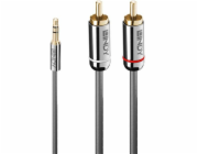 Lindy Jack 3,5mm - RCA (Cinch) kabel x2 10m stříbrný (35337)
