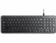 Klávesnice Perixx Perixx PERIBOARD-215 nůžková drátová klávesnice, ultra plochá, černá, 4x HUB (2x USB-A, 2x USB-C)