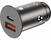 Techly Techly nabíječka do auta Rychlá mini USB-C/A nabíječka 38W 3A 5-12V