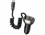 USAMS Charger Lod. sám. C37 1xUSB+1xUSB-C 60W + USB-C 30W PD+QC Fast Charge kabel černo/černý CC192CC01 (US-CC192)