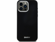DKNY  DKHMP14XSMCHLK iPhone 14 Pro Max 6.7 černo/černé pevné pouzdro Tekutý silikon Malé kovové logo MagSafe
