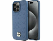 DKNY  DKHMP15XPSHRPSB iPhone 15 Pro Max 6.7 modro/modré pevné pouzdro Kožený Monogram Vzor Kovové Logo MagSafe