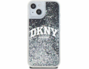 DKNY  tekuté třpytivé velké logo – pouzdro na iPhone 15 Plus / 14 Plus (černé)