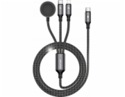 Awei USB kabel AWEI kabel W23 3v1 usb-c/lightning/hodinky 100W/10W/2,5W černá/černá