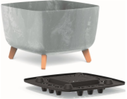 Prosperplast GRACIA SQUARE CONCRETE EFFECT čtvercový květináč DGQL400E-422U, Barva Concrete, Prosperplast, Rozměry 39x39x27 cm