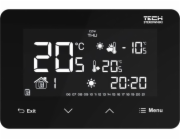 Tech Bezdrátový ovladač ST-293z v2 černý, dvoustavový pokojový ovladač (skleněný přední panel)