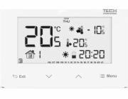 Tech ST293V3 drátový pokojový regulátor, dvoustavový (skleněný přední panel), bílý