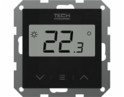 Tech Kabelový pokojový regulátor F-12B pro pásy LX a L-12, určený pro 55mm rámové systémy, černý STF-12BBK