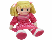 Panenka hadrová 60 cm tmavě růžové šatičky