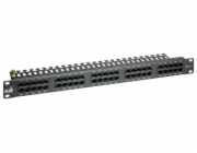 19" ISDN panel Solarix 50 x RJ45 černý 1U SX50-ISDN-BK