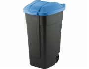 CURVER WASTE BIN BLACK 110L /LID BLUE
