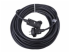 Venkovní prodlužovací kabel 20m / 1 zásuvka / černý / gum...