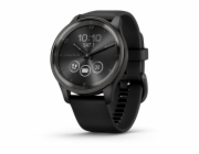 Garmin vivomove Trend, Nerezová luneta Slate, pouzdro Black, silikonový řemínek