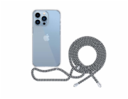 EPICO transparentní kryt se šňůrkou pro iPhone 13 Pro Max - černo-bílá
