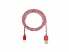 CUBE1 nylon datový kabel USB > USB-C, 2m, Red