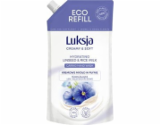 Tekuté mýdlo LUKSJA LNĚNÉ A RÝŽOVÉ MLÉKO doplněk, 400 ml