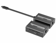 PremiumCord USB-C na HDMI extender přes patch kabel Cat5e/6/6a 4K@60Hz na 60m