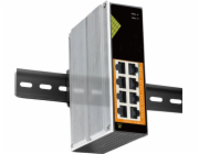 Conexpro GNT-IG1008GP-DC, Průmyslový PoE switch na DIN lištu, 8x LAN, 8x PoE