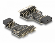 Delock Hub USB 2.0 z devítipinového zásuvkového konektoru Pin Header na 2 x 9 pinové zástrčkové konektory Pin Header